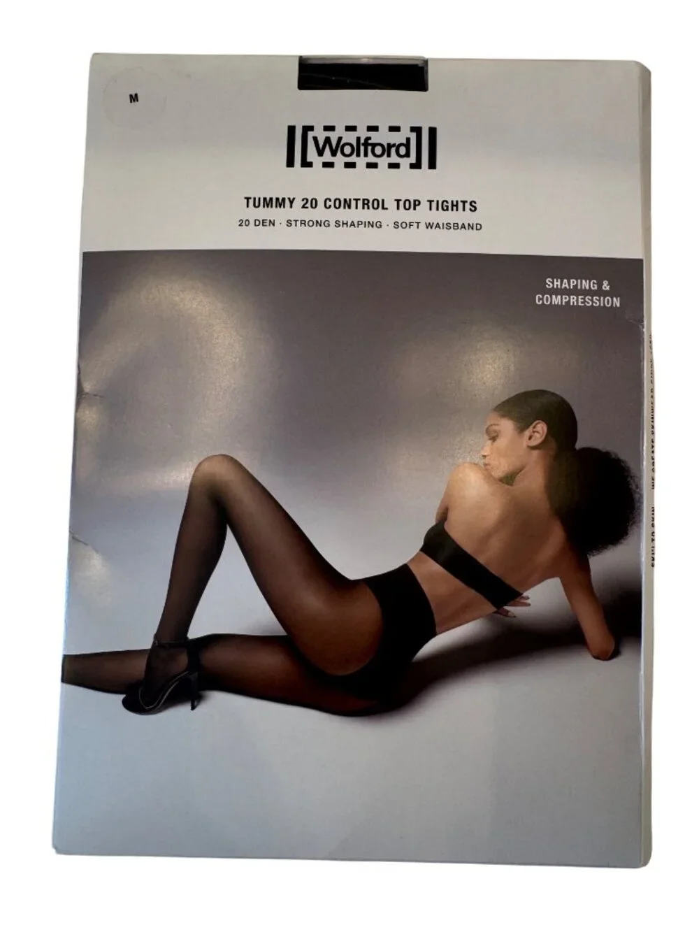 Wilford Tummy 20 Control Top Tights Size Medium Black NWB 18517